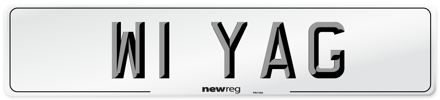 W1 YAG Number Plate from New Reg